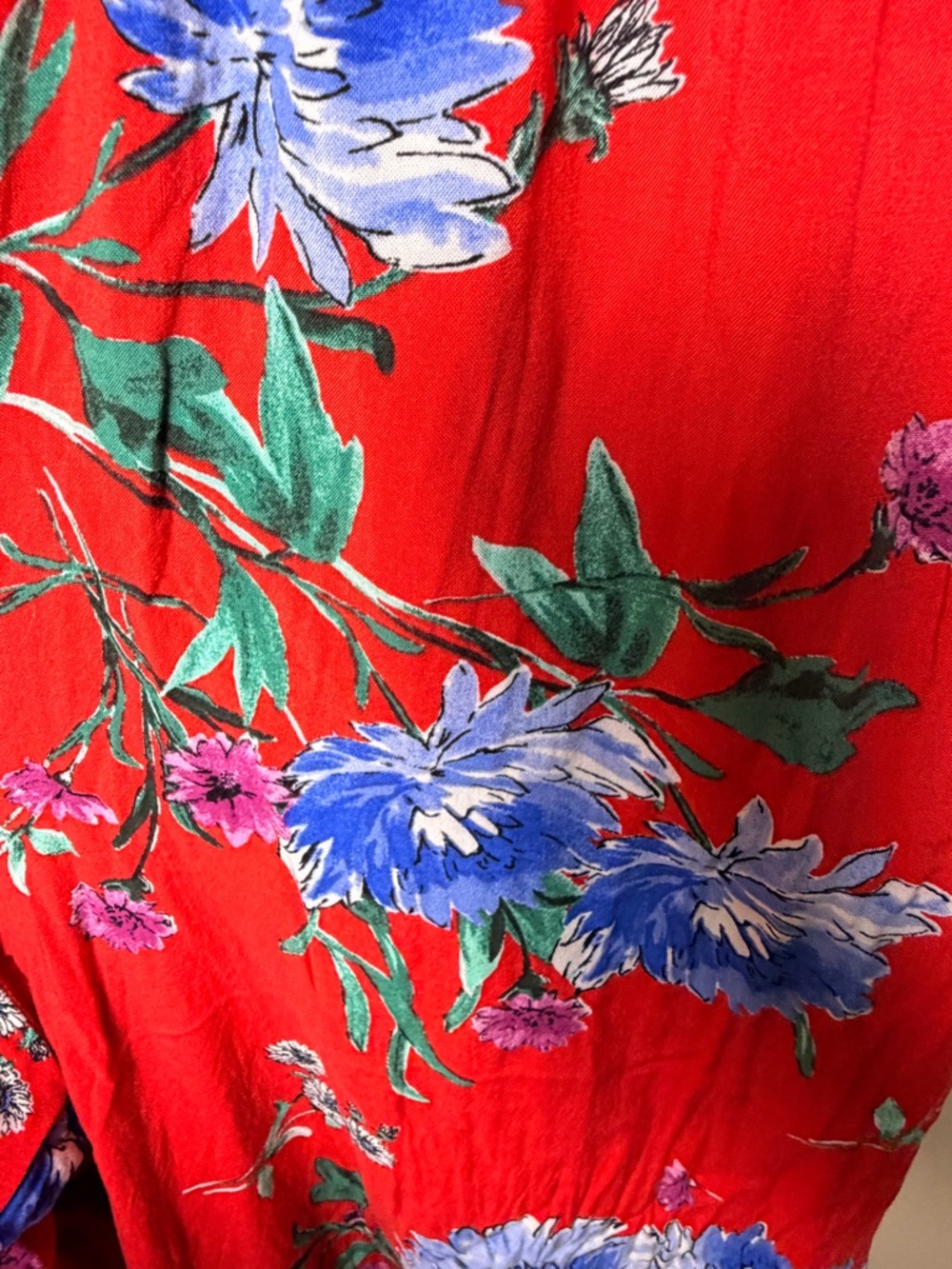 ❤️ Band of Gypsies Red Floral Strapless Smocked Romper Size M Boho ❤️ - Picture 8 of 10